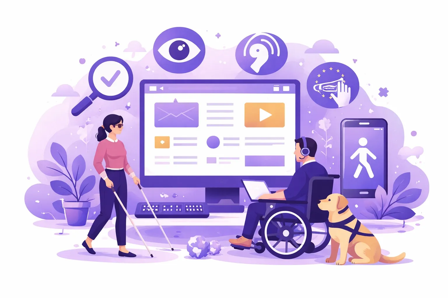 Interface web accessible respectant les standards RGAA, WCAG et EAA, avec une navigation claire et une lisibilité adaptée à tous les utilisateurs