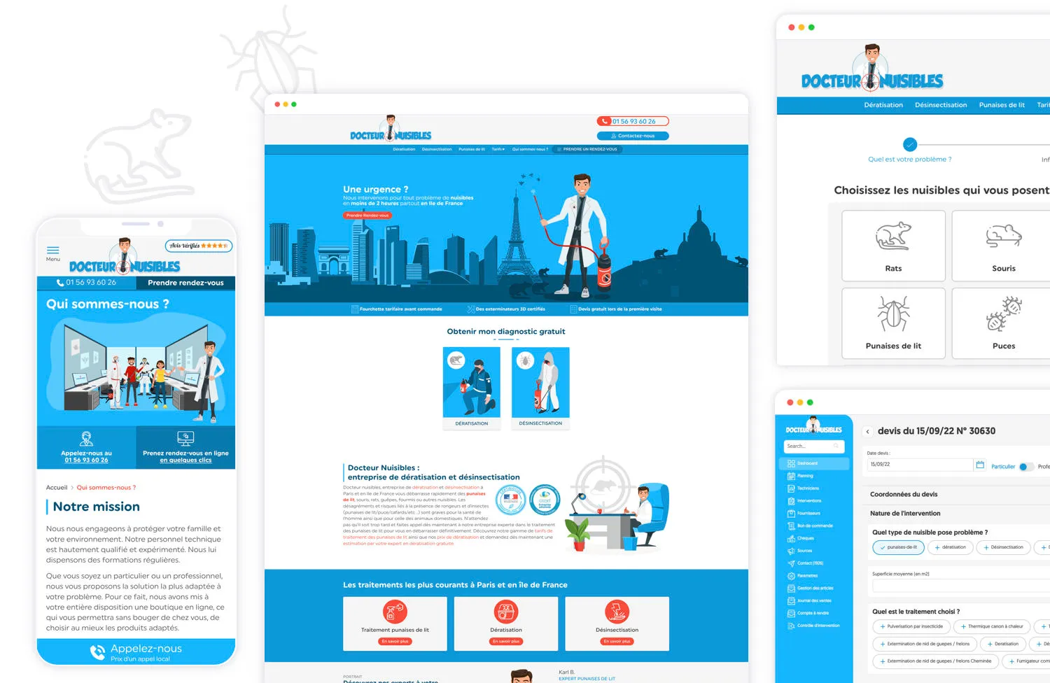 Docteur Nuisibles - Réalisation d'un site web et d'un intranet